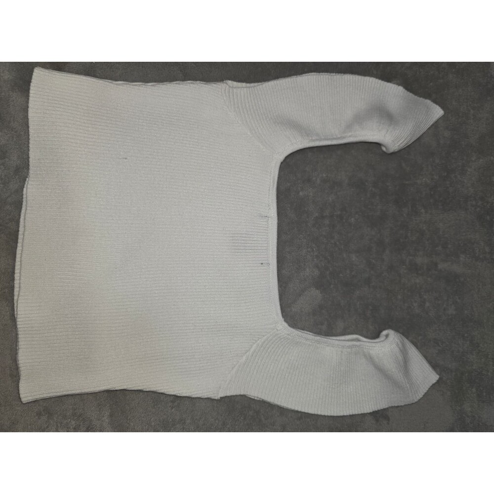 Forever 21 Off-the-Shoulder Ribbed Ruffle Crop Top - White - Picture 5 of 8